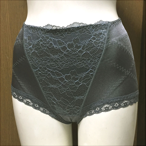【レディース・補正下着】タカギ　ラメ糸輝く豪華お花レース　ソフトガードル　グレー　LLサイズ