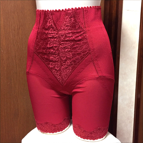 【レディース・補正下着】エル・ローズ　光電子ハイウエストガードル　ワインレッド　76サイズ　日本製