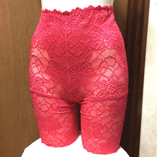 【レディース・補正下着】トリンプ 豪華で色鮮やかな総レース ロングガードル ネオンピンク 76サイズ